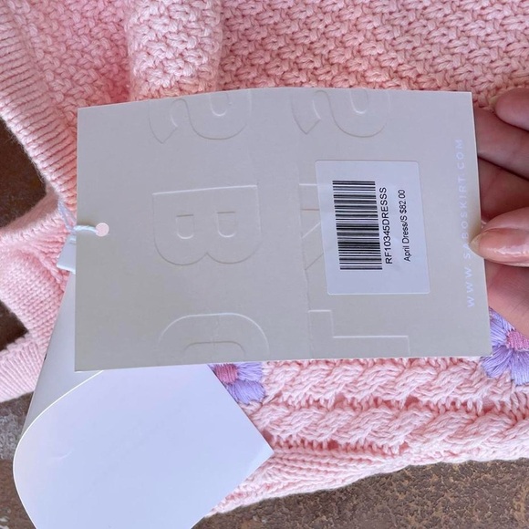 NWT SABO skirt knit pink bohemian mini dress s small - Picture 7 of 7